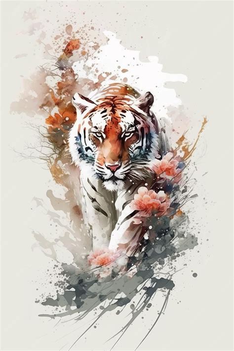 Premium Vector | A watercolor painting of a tiger