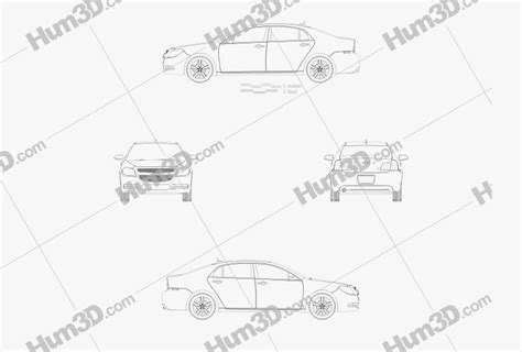 Chevrolet Malibu Lt 2012 Blueprint Hum3d