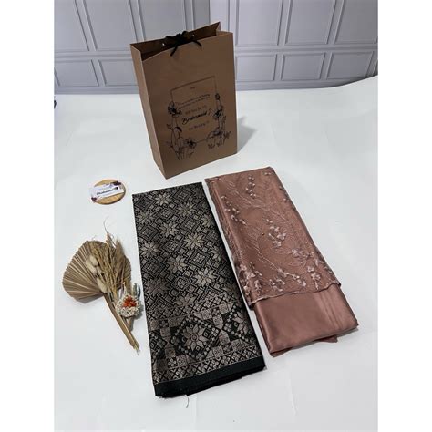 Jual SET Paket Bridesmaid FREE PAPER BAG Songket Satin Velvet