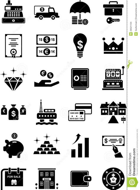 Iconos Del Dinero Y De Las Finanzas Ilustración del Vector