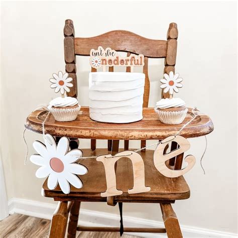 Daisy Isnt She Onederful Wood And Acrylic Cake Topper Etsy In 2024