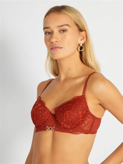 Soutien Gorge Dentelle Corbeille Plongeant Rouge Kiabi 16 00