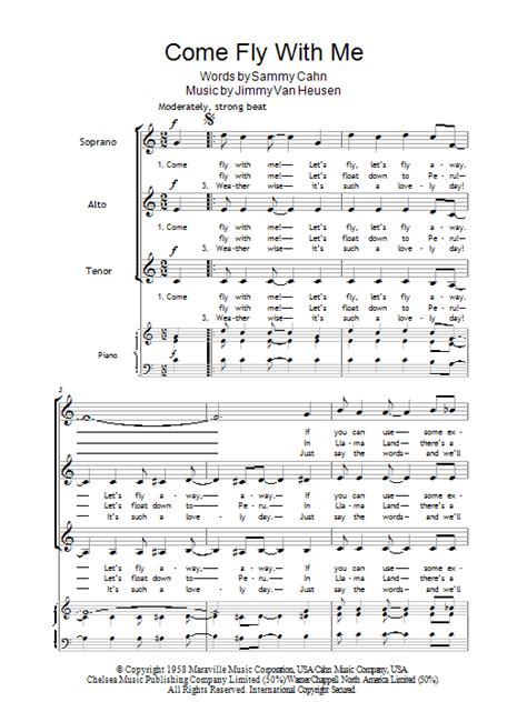 Come Fly With Me By Frank Sinatra Sheet Music For Ssa Choir At Sheet