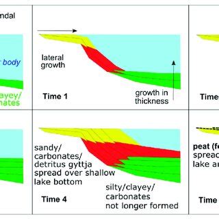 Generalized scheme of lake siltation processes and the distribution of ...