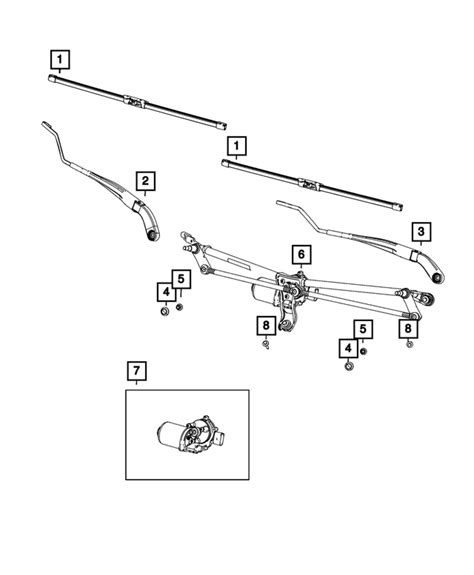 68338660af Windshield Wiper Motor And Linkage 2019 2025 Ram 1500 Mopar Factory Parts