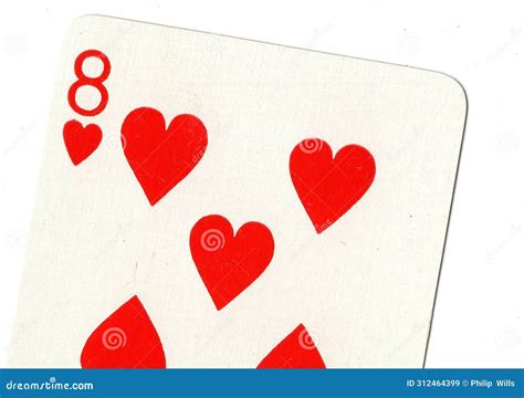 Close Up Of An Eight Of Hearts Playing Card Stock Illustration