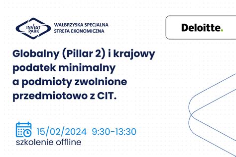 Szkolenie Stacjonarne Globalny Pillar 2 I Krajowy Podatek Minimalny