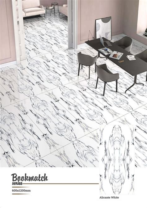 Polished Glazed Vitrified Tiles Bookmatch 600x1200mm 2x4 Feet 60x120