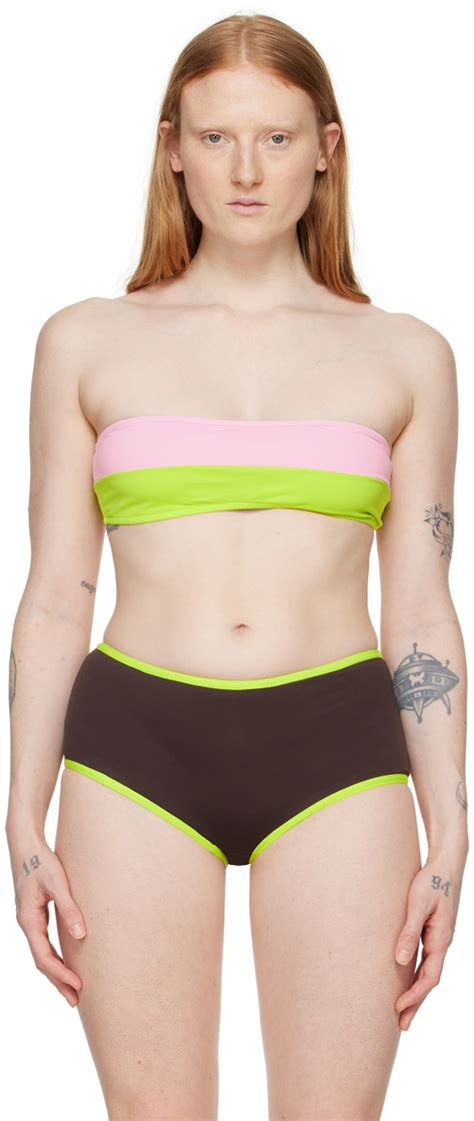 Pink Green Lanai Bikini Top By Gimaguas On Sale