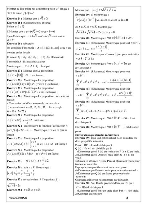 Logique Math Matique Exercices Corrig S Tronc Commun Biof Dyrassa