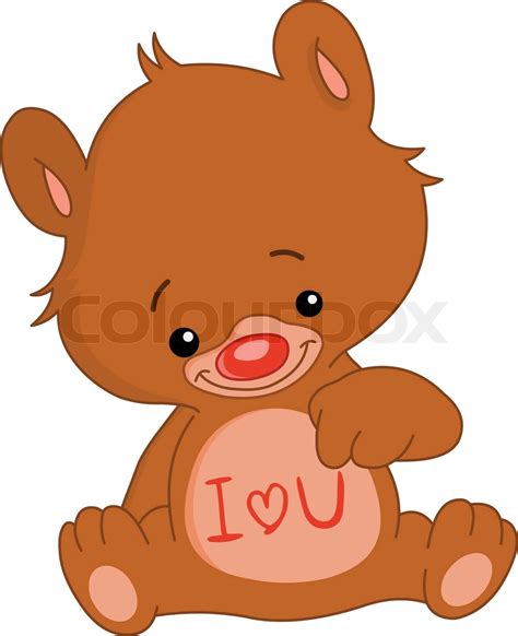 I Love U Teddy Bear Stock Vector Colourbox