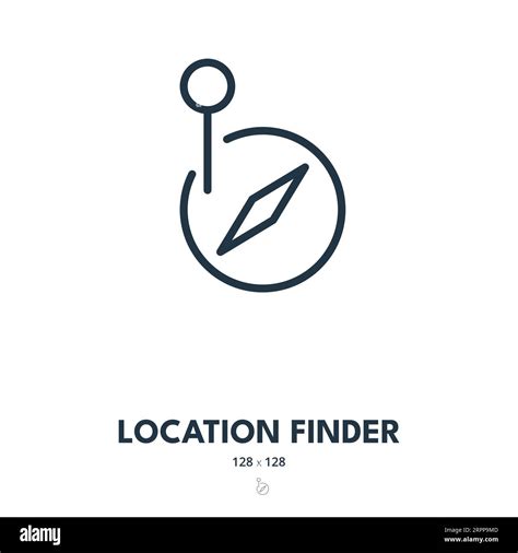 Location Finder Icon Navigation Gps Compass Editable Stroke Simple