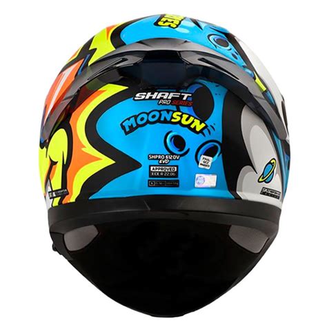 Casco Shaft Pro 612dv Moonsun Azul Amarillo Visor Iridium Azul