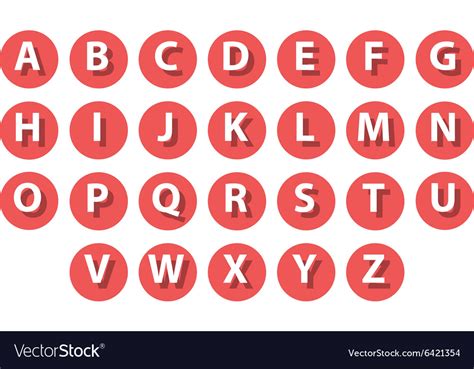 Flat Icons Alphabet Set Royalty Free Vector Image