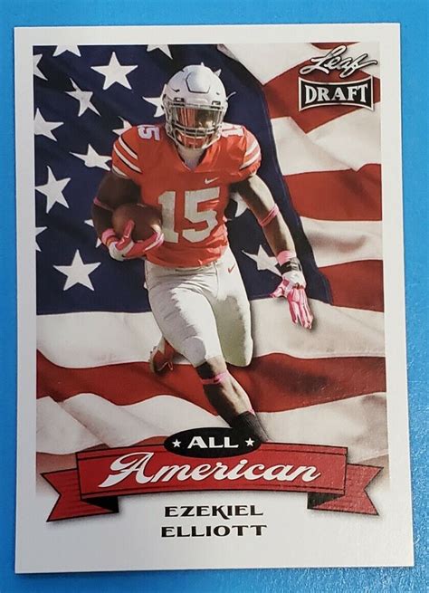 Ezekiel Elliott 2016 Leaf Draft Football All American Rc Aa 06 Cowboys