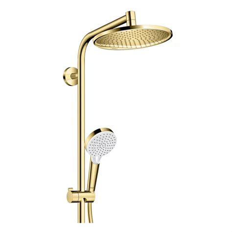 Hansgrohe Crometta zestaw prysznicowy z deszczownicą 24 cm złoty