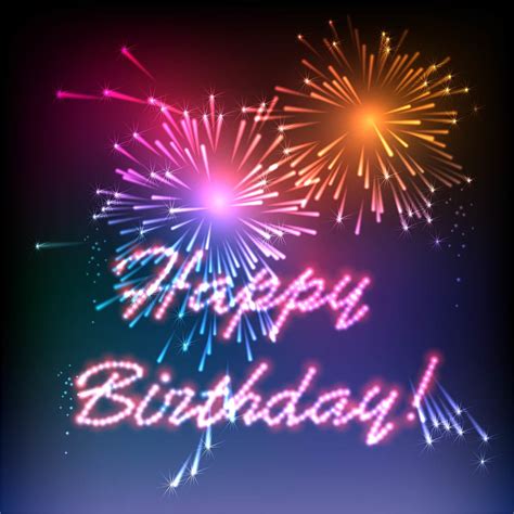 Happy Birthday fireworks - Photoshop Vectors | BrushLovers.com