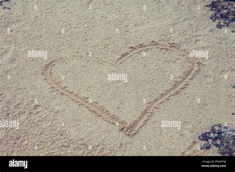 Heart Drawn In Sand Stock Photo Alamy