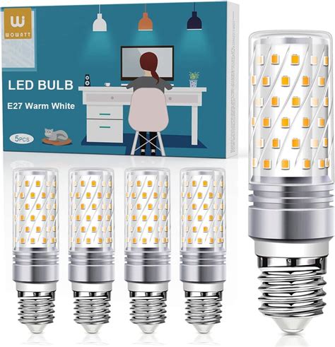 wowatt 5er E27 LED Glühbirne 12W Leuchtmittel E27 Warmweiss 2700K