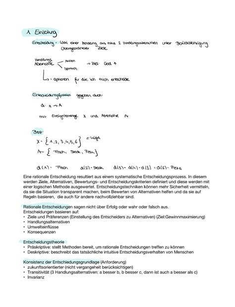 Skript Entscheidungslehre Repetitorium Eine Rationale Entscheidung