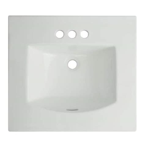 Glacier Bay In Drop In Rectangular Vitreous China Bathroom Sink In