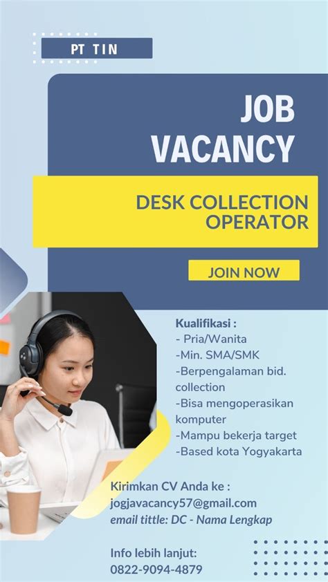 Lowongan Kerja Desk Collection Operator DC Di PT TIN LokerJogja ID