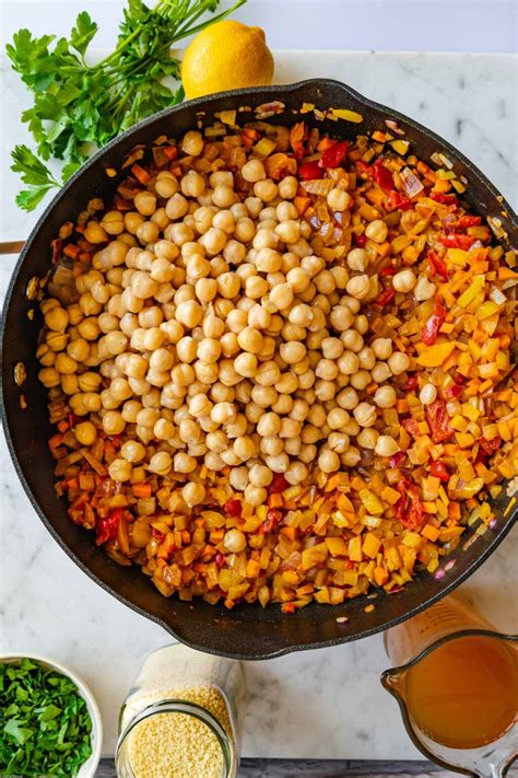 Easy One Pot Moroccan Couscous With Chickpeas Cooking For Peanuts