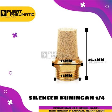 Jual Silencer Moncong Kuningan Untuk Pneumatic Ukuran Drat Type