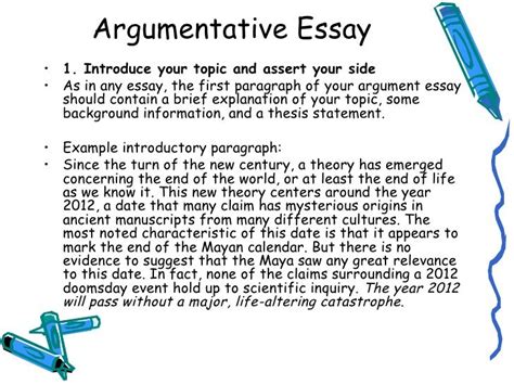 How To Write An Introduction Argumentative Essay