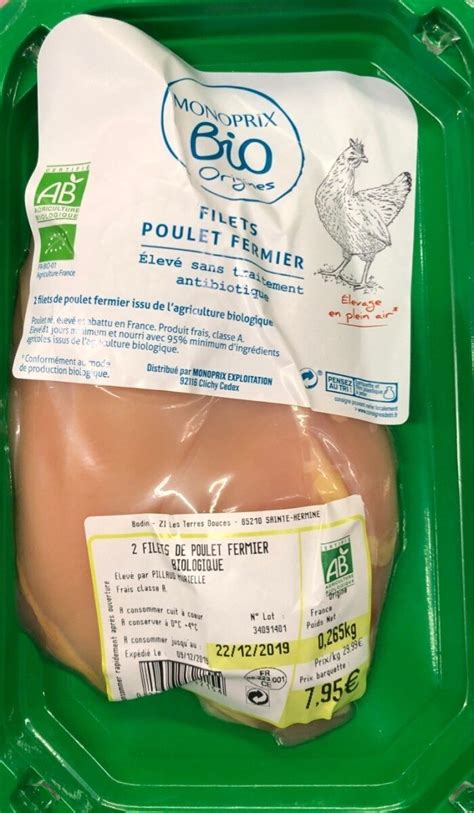 Filet Poulet Fermier Monoprix Bio