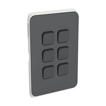 Anthracite Clipsal Iconic Switch Plate Skin 6 Gang Horizontal