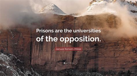 Janusz Korwin-Mikke Quote: “Prisons are the universities of the opposition.”