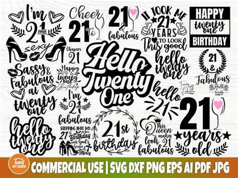 St Birthday Svg Twenty One Svg Hello Svg St Etsy Uk In