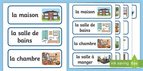 French Parts Of House Words Flashcards Teacher Made