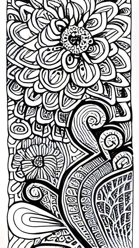 Zentangle Flowers Coloring Page · Creative Fabrica