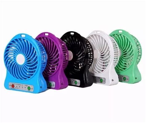 Ventilador Portatil Recargable Usb Velocidades Con Lampara