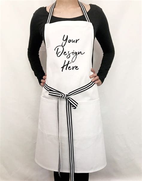 White Personalized Apron For Women Custom Apron For Men Etsy