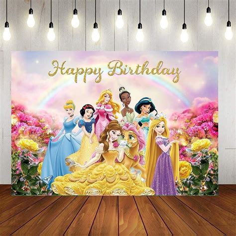 Happy Birthday Backdrop Banner Princess Theme Photo Etsy Uk In 2022