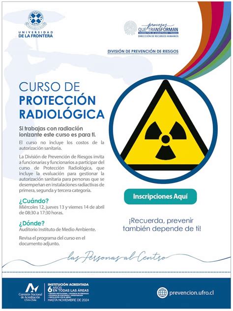 Inscr Bete En El Curso De Protecci N Radiol Gica Prevenci N Ufro