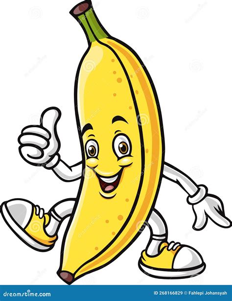 Cartoon Banana Character Giving A Thumbs Up Stock Vector Illustration