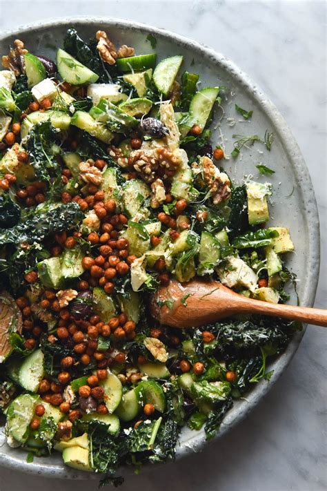 Kale Feta And Crispy Chickpea Salad George Eats