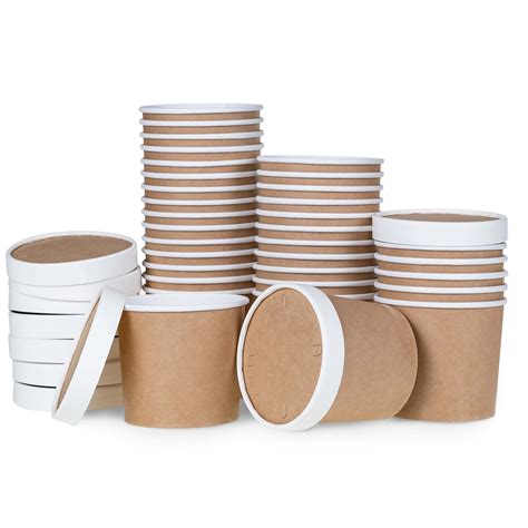 Paper Ice Cream Cups With Lids Pack Oz Soup Cups With Lids