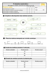 Evaluation Mathématiques CE2 Cycle 2 Bilan et controle corrigé