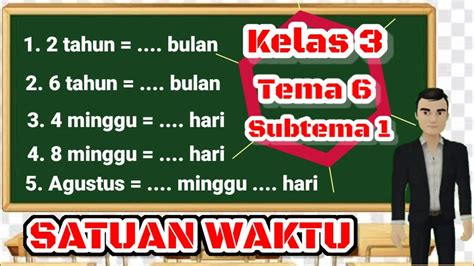 Satuan Waktu Tahun Bulan Minggu Hari Kelas Tema Subtema