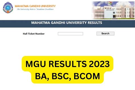 MG University Results 2024, mgu.ac.in BA BSc BCom Result Link