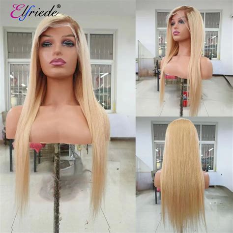 Elfriede Ombre T4 27 Honey Blonde Straight Lace Front Wigs For Women