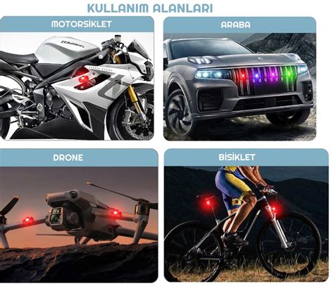 Rgb Drone Bisiklet Uçak Motosiklet Otomotiv Mini Çakar Led Lamba