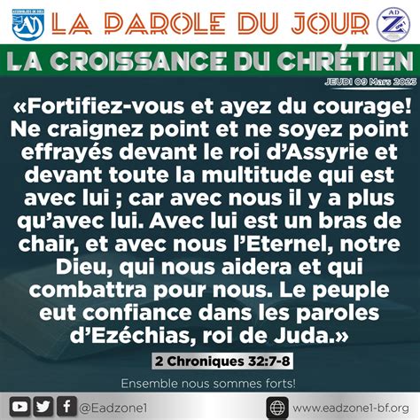 La Parole Du Jour Du Jeudi 9 Mars 2023 Eglise Des Assemblées De Dieu