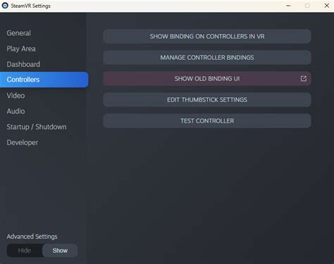 Steam Community Guide Hp Reverb Controller Thumbstick Settings