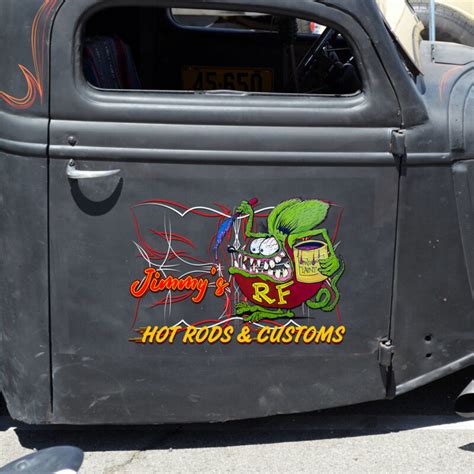 Personalized Rat Fink Speed Hot Rod And Customs Shop Vinyl Wrap Sticker